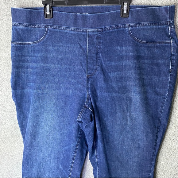 ) Talbots Flawless Pull On Jeggins Womens Size 22 W Denim Jeans Blue Pants - Picture 3 of 9